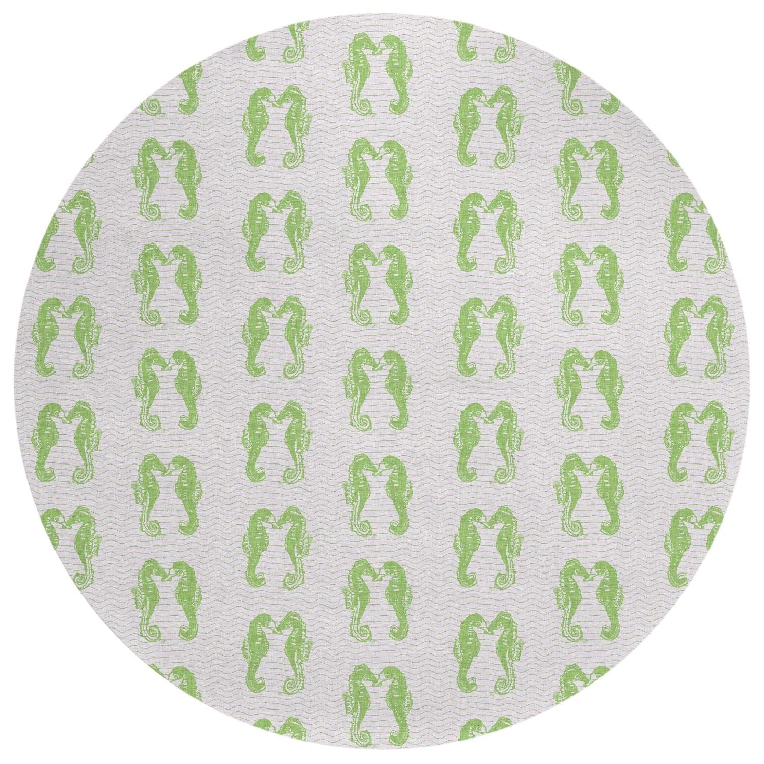 Seabreeze Sz15 Green Coastal Rug Round 8' X 8'