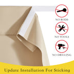 Nicetown Small French Door Curtain, Mini Sized Room Darkening Thermal Insulated Valance For Bathroom Window, Door Cover Shade For Glass Door Office, 1 Pc, 26W X 18L, Biscotti Beige