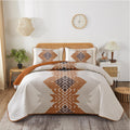 Dintszyayue Boho Quilt Set King Size 3 Pieces Aztec Texture Bedspread Coverlet Set Bohemian Quilt Bedding Set Microfiber Lightwe