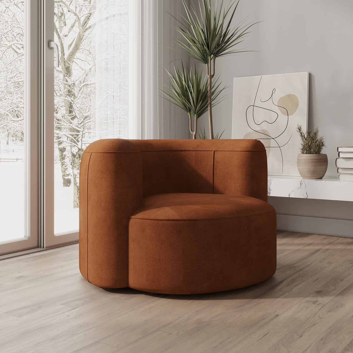 Acanva Luxury Modern Tight Curved Back Velvet Sofa, Minimalist Style Comfy Couch For Living Room Apartment Reception Space, Tang