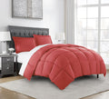 Chezmoi Collection Mineral Red Down Alternative Comforter Oversized Queen - 3-Piece Lightweight Comforter Set - All Seasons Micr