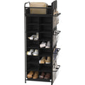 Simple Houseware Shoe Stand Tower Rack w/side hanging bag 20-Pair, Black
