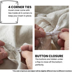 Simple&Opulence 100% Linen Duvet Cover Set With Crossed Embroidery Washed - 3 Pieces (1 Duvet Cover With 2 Pillow Shams) Soft Breathable Farmhouse - Linen, King Size