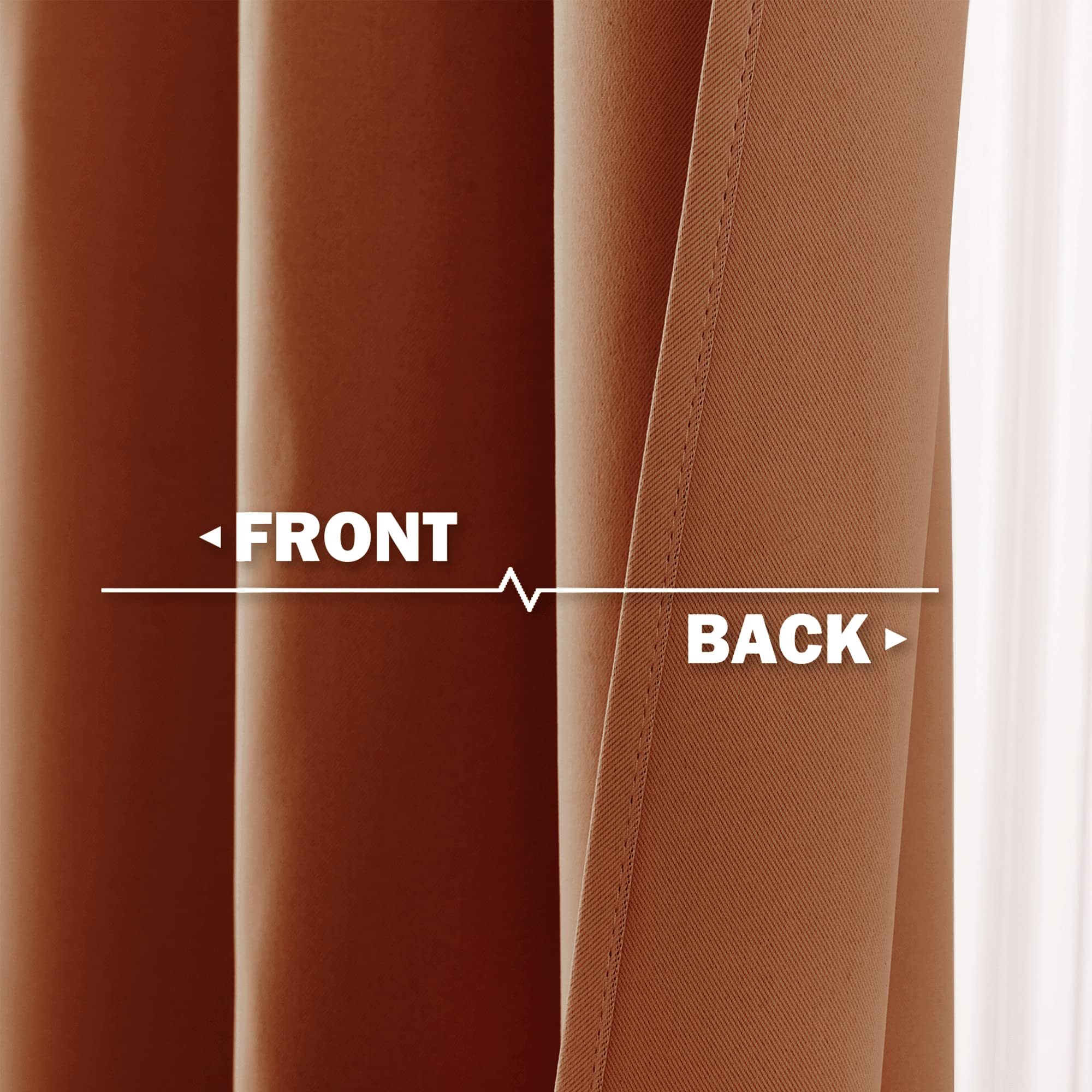 Nicetown Burnt Orange Valance Curtains For Dining Room, Farmhouse Style Kitchen Short Curtains For Windows, Small Gromemt Rustic