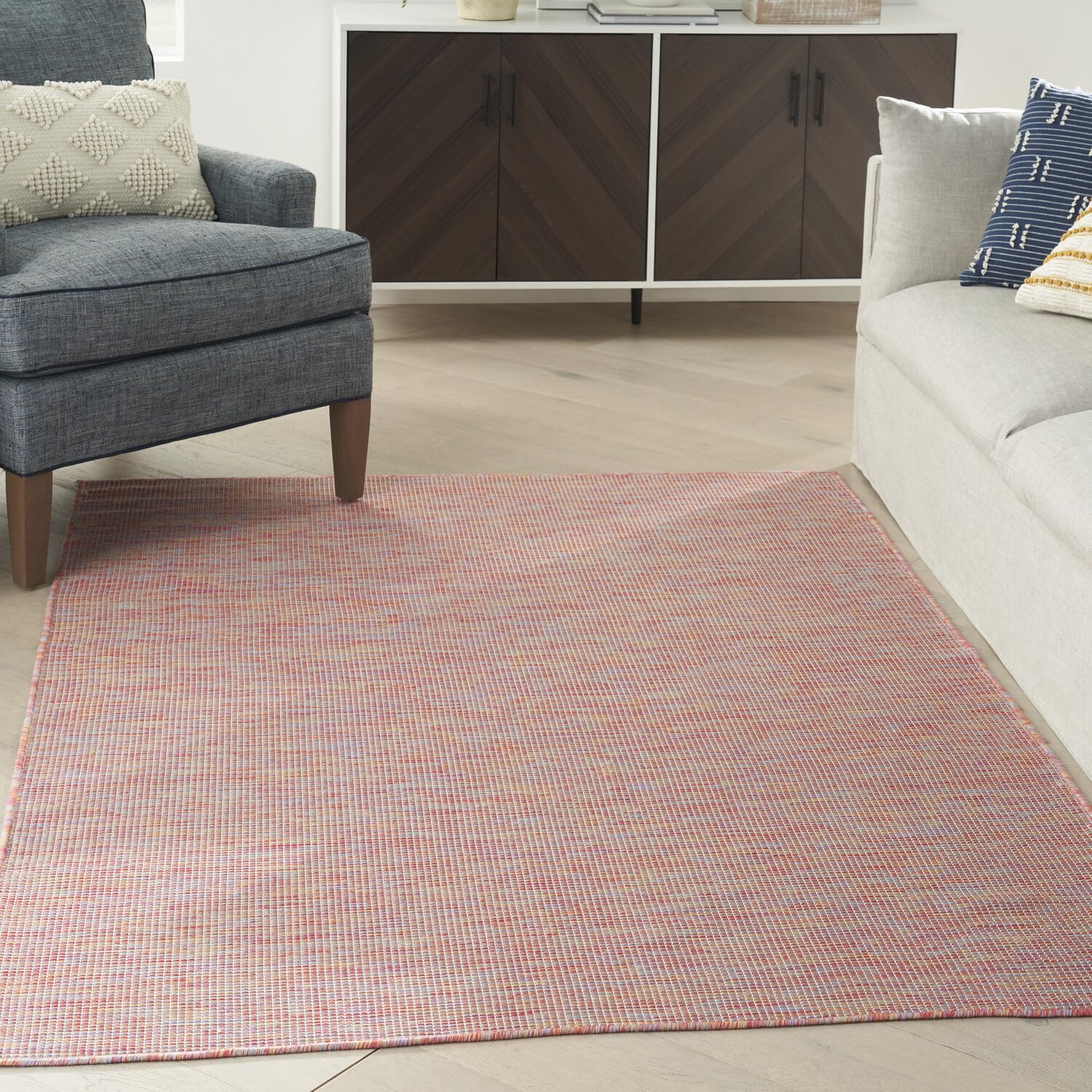 Nourison Positano Indoor/Outdoor Rainbow 6' X 9' Area Rug, Easy Cleaning, Non Shedding, Bed Room, Living Room, Dining Room, Backyard, Deck, Patio (6X9)