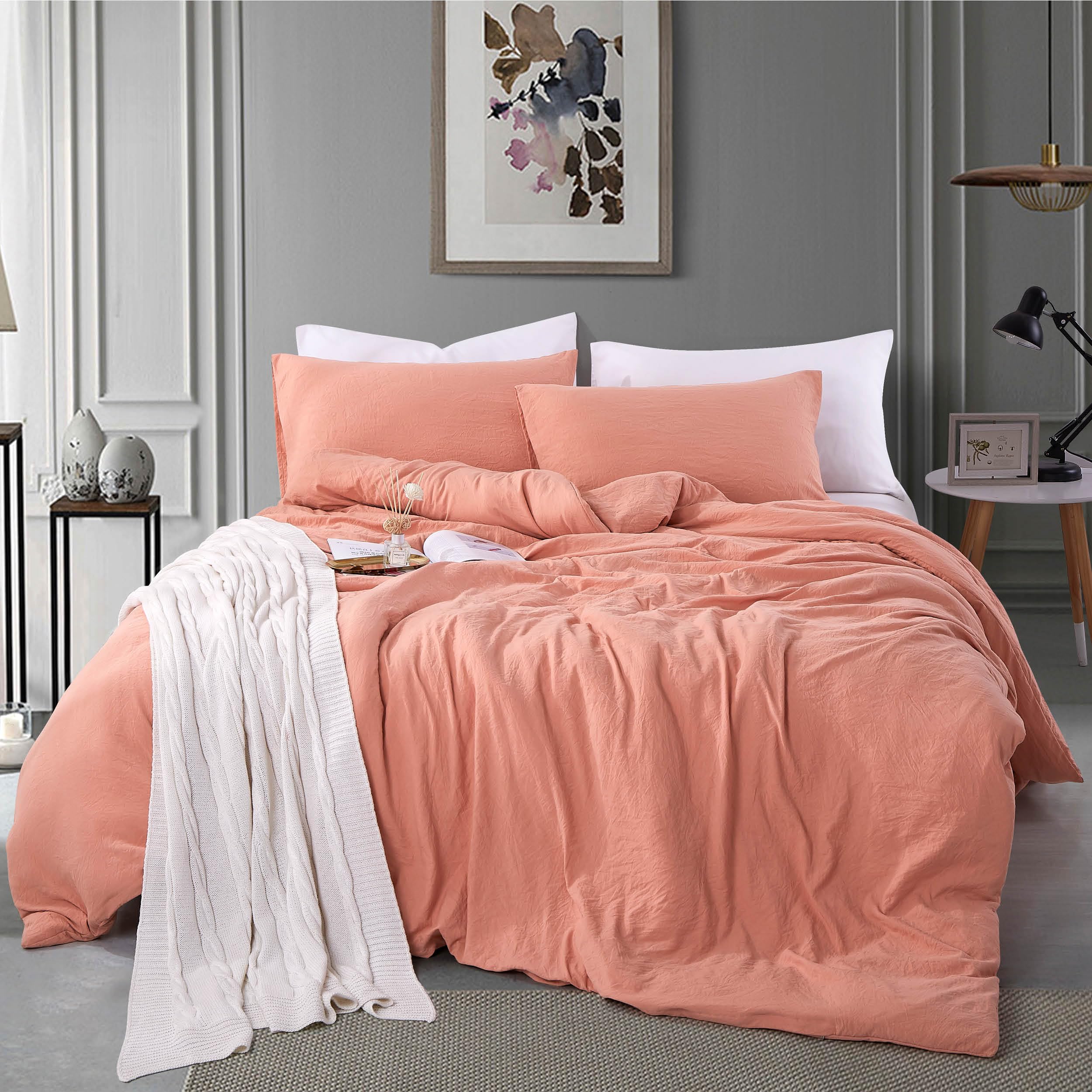 Alazuria King Size Duvet Cover - 3 Piece Bedding Set (1 Duvet Cover & 2 Pillow Cases) Soft Prewashed Comforter Cover W/Zipper Cl