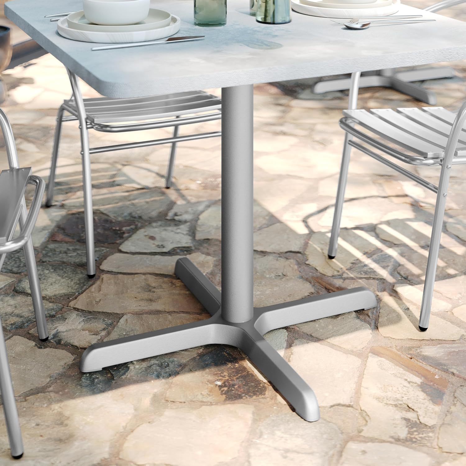 30 x 30 Restaurant Table X-Base with 3 Dia. Table Height Column