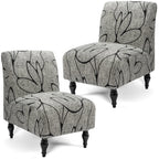 Liykimt Armless Accent Slipper Chair Covers Slipcover,Slipper Chair Without Arms Fabric Stretch Spandex Removable for Armless Ch