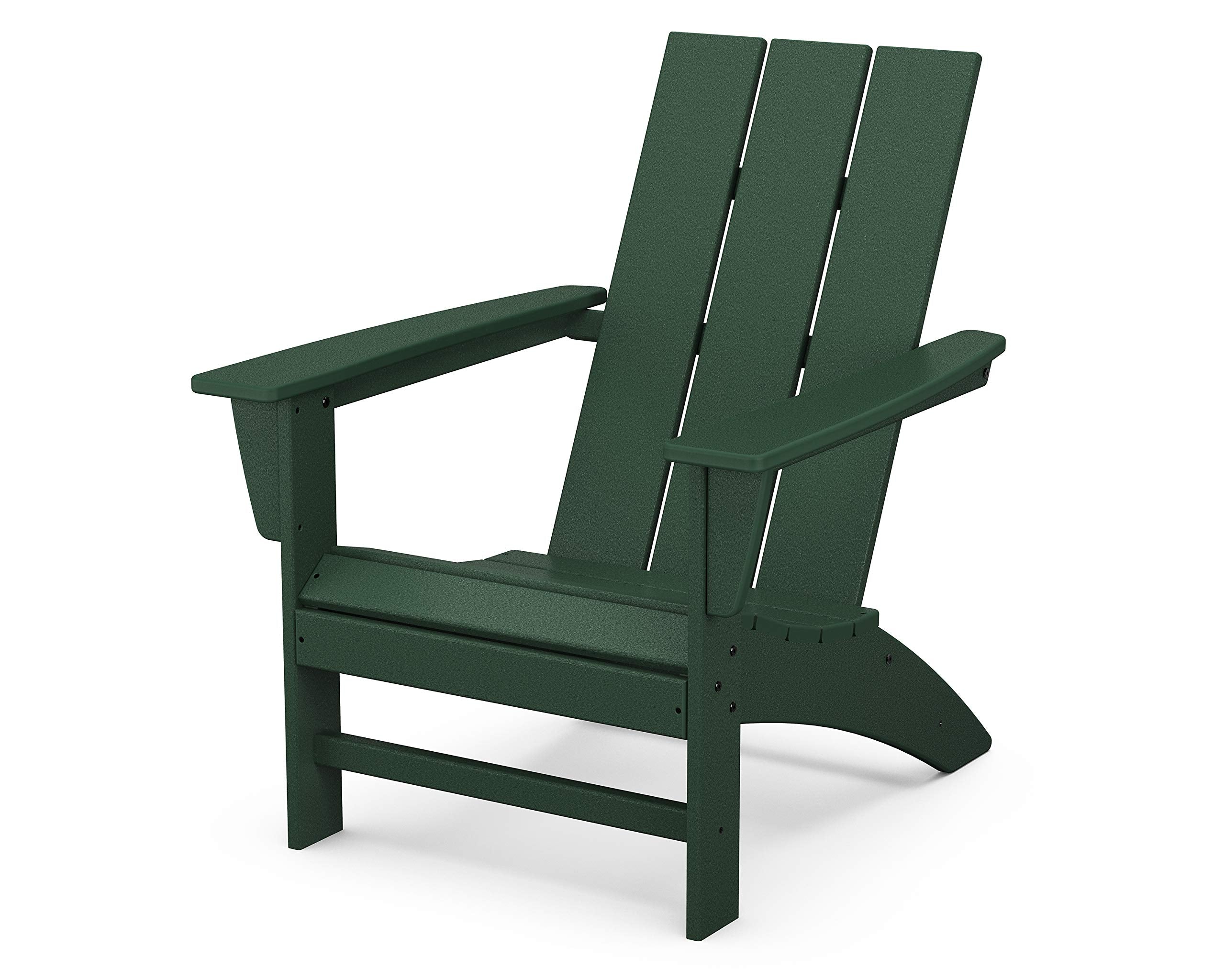 Polywood Stackable Adirondack Chair, Green, Polyethylene