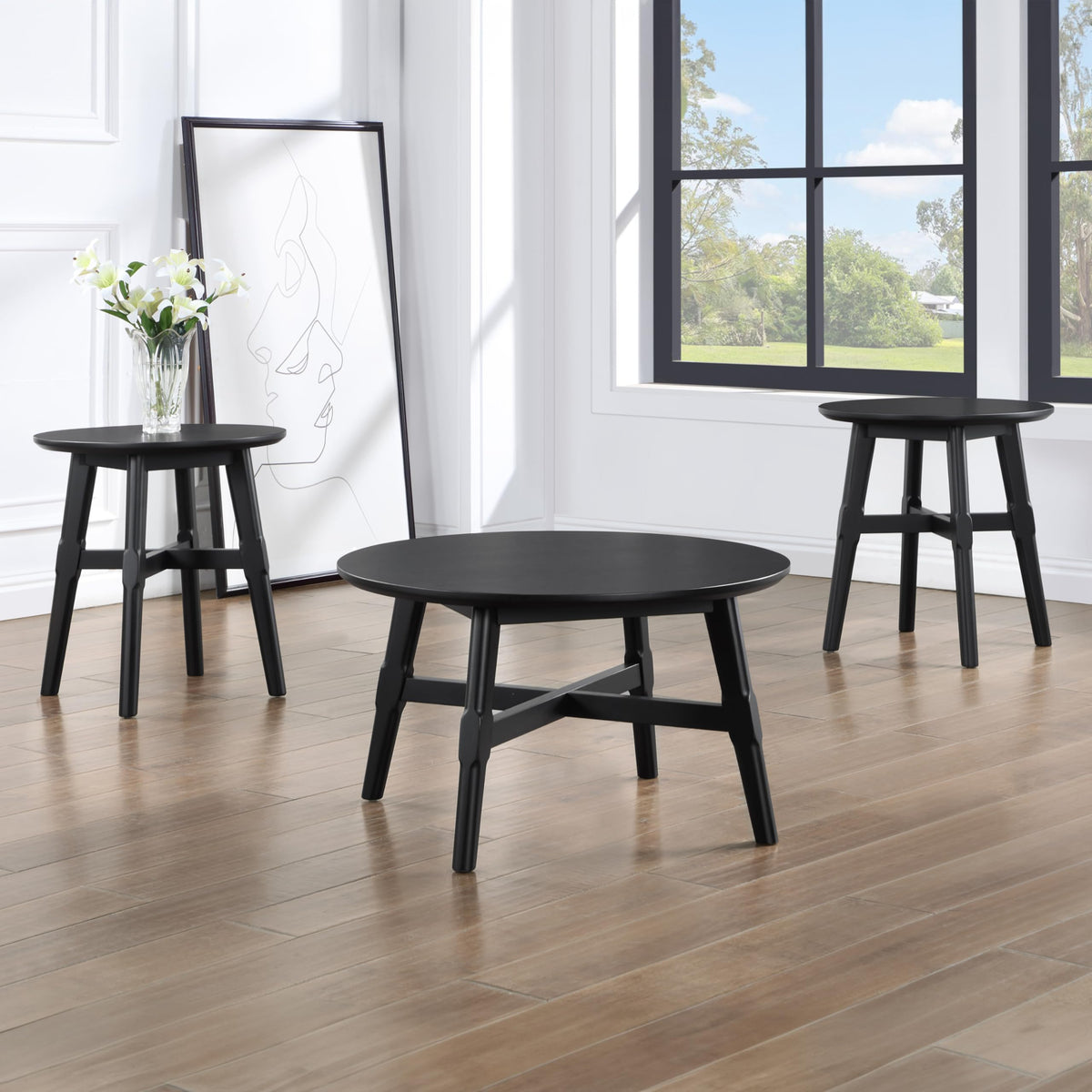 Steve Silver Company Oslo Coffee Table, Costal, Transitional, Mid-Century, Modern, Rustic, Table Living Room Accent, Cocktail Table for Small Spaces, Black
