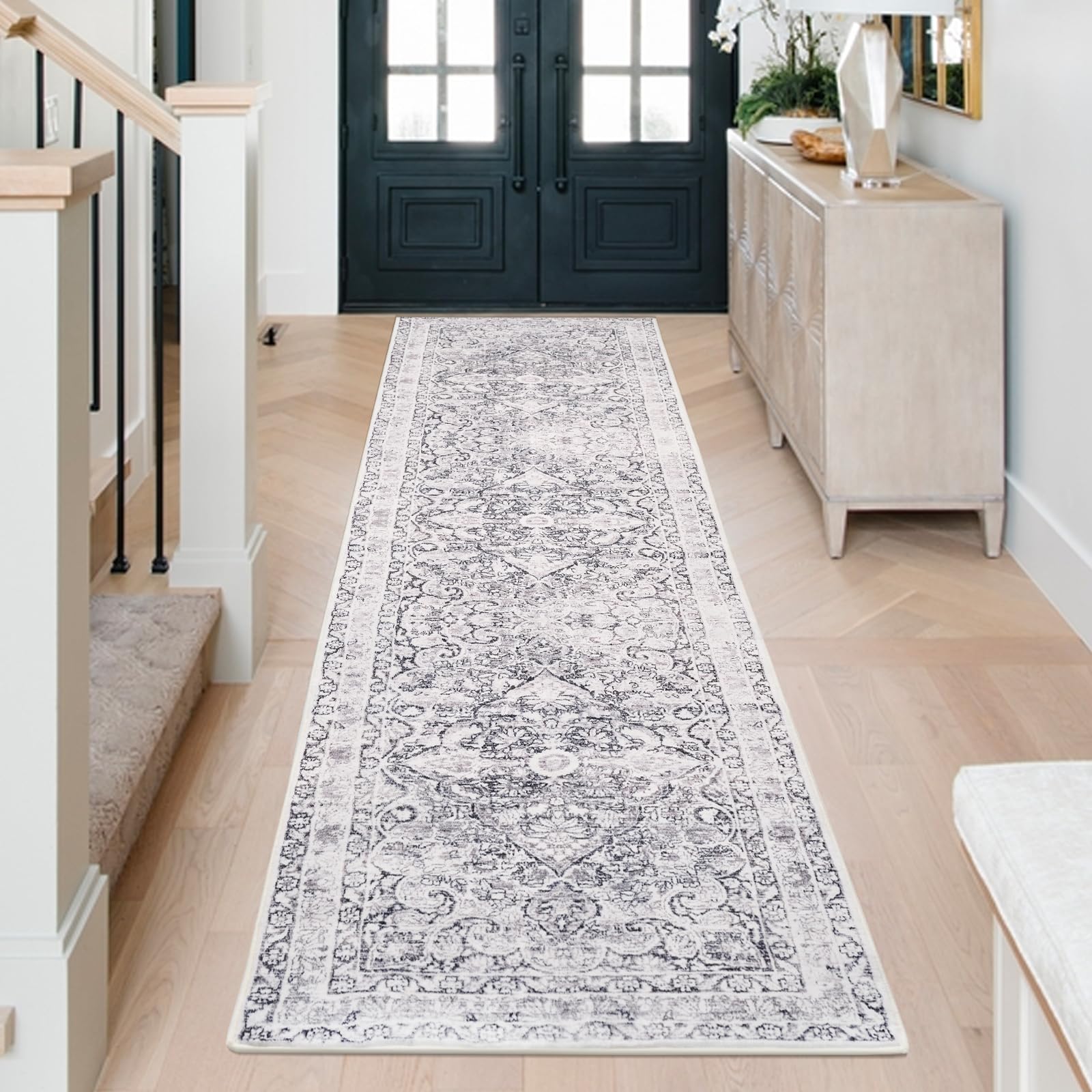 Coarir Hallways Runner Rug 2x8, Kitchen Rugs Washable Rug Runner Non Slip with Rubber Backing, Vintage Carpet Runners for Bedroo