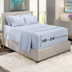 Nestl Extra Deep Pocket Split King Sheet Set - 7 Pc Soft Microfiber Split King Sheet Sets Deep Pocket - Fade Resistant Bedding Sheets & Pillowcases - Split King, Ice Blue