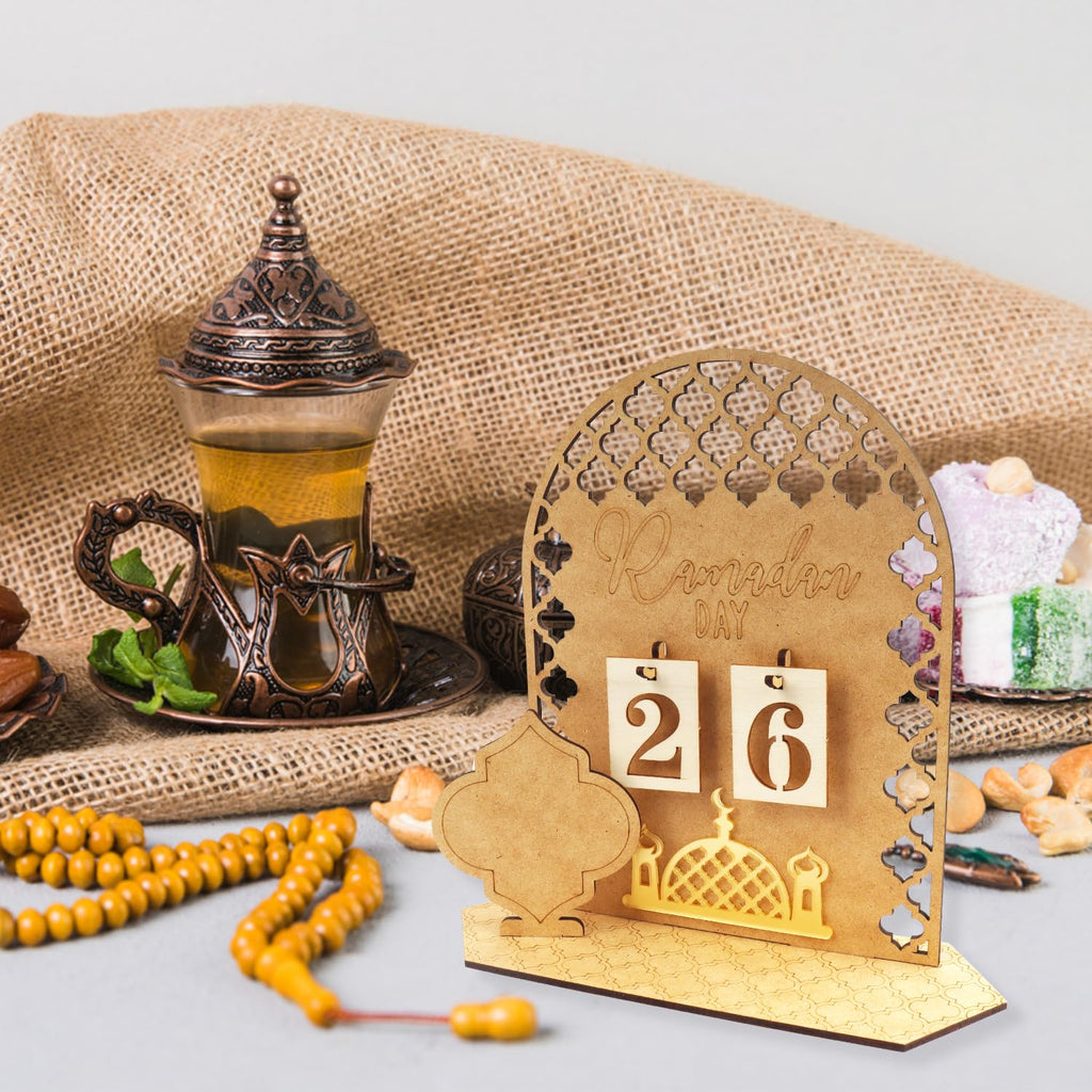 Hhdatc Ramadan Advent Calendar Wooden Ornament,30 Day Countdown Til Eid Gift For Kids Decorations
