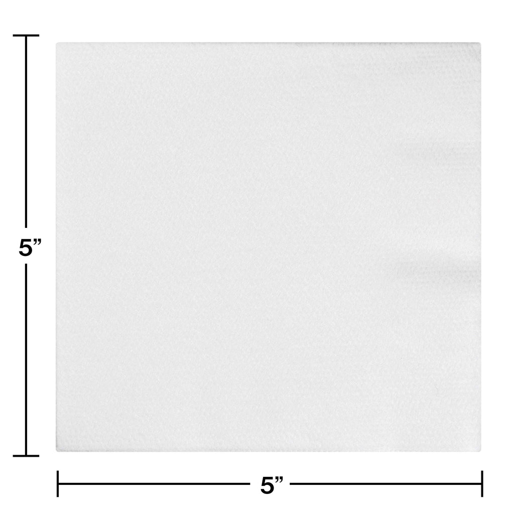 Creative Converting 613272 24 Count Form & Function Better Than Linen Beverage Napkins, Any, White