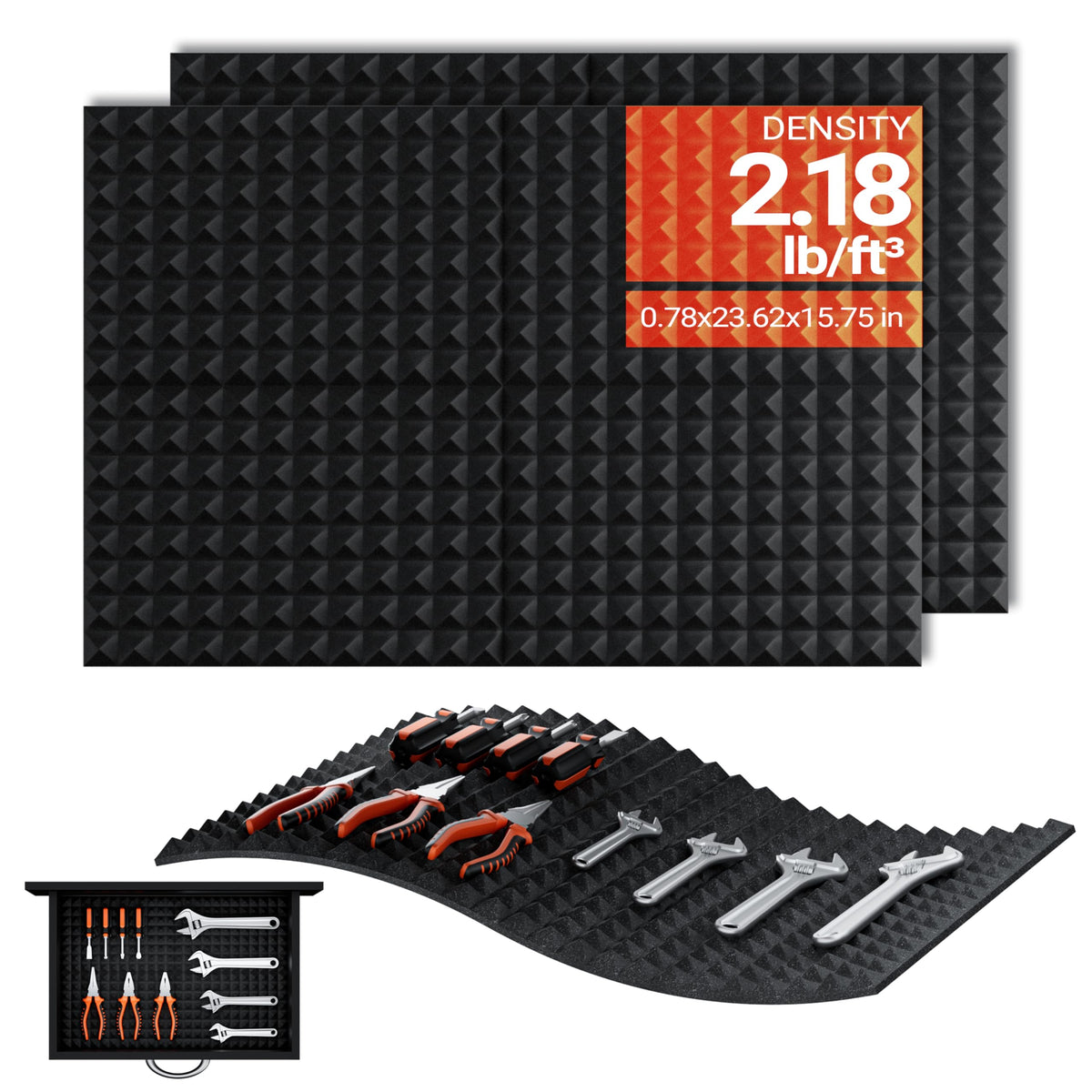 Toolbox Organizer Liner, NonSlip Trap Mat for Tool Drawer, Cabinet and Workbench, Protect Tools(4 pcs)