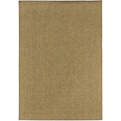 HomeRoots Polypropylene 2’x4’ Solid Tan Indoor Outdoor Scatter Rug