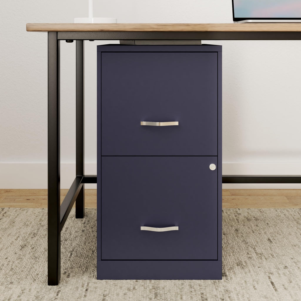 Lorell 2-Drawer File Cabinet, 14.2" X 18" X 24.5", Navy