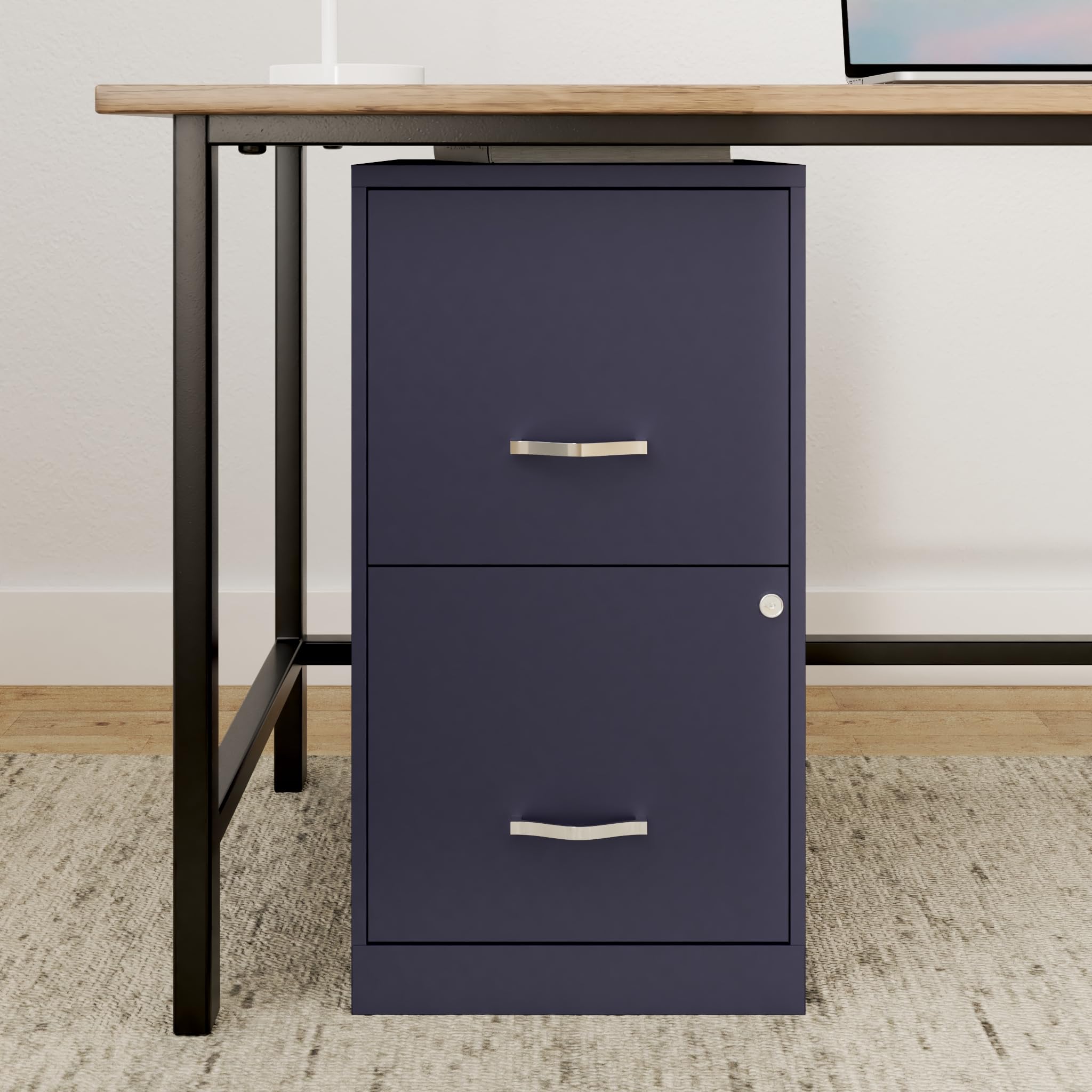 Lorell 2-Drawer File Cabinet, 14.2" X 18" X 24.5", Navy