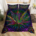 Feelyou Marijuana Leaf Bedding Set For Men Adults Cannabis Leaves Comforter Cover Marijuana Weed Leaf Print Duvet Cover Room Dec