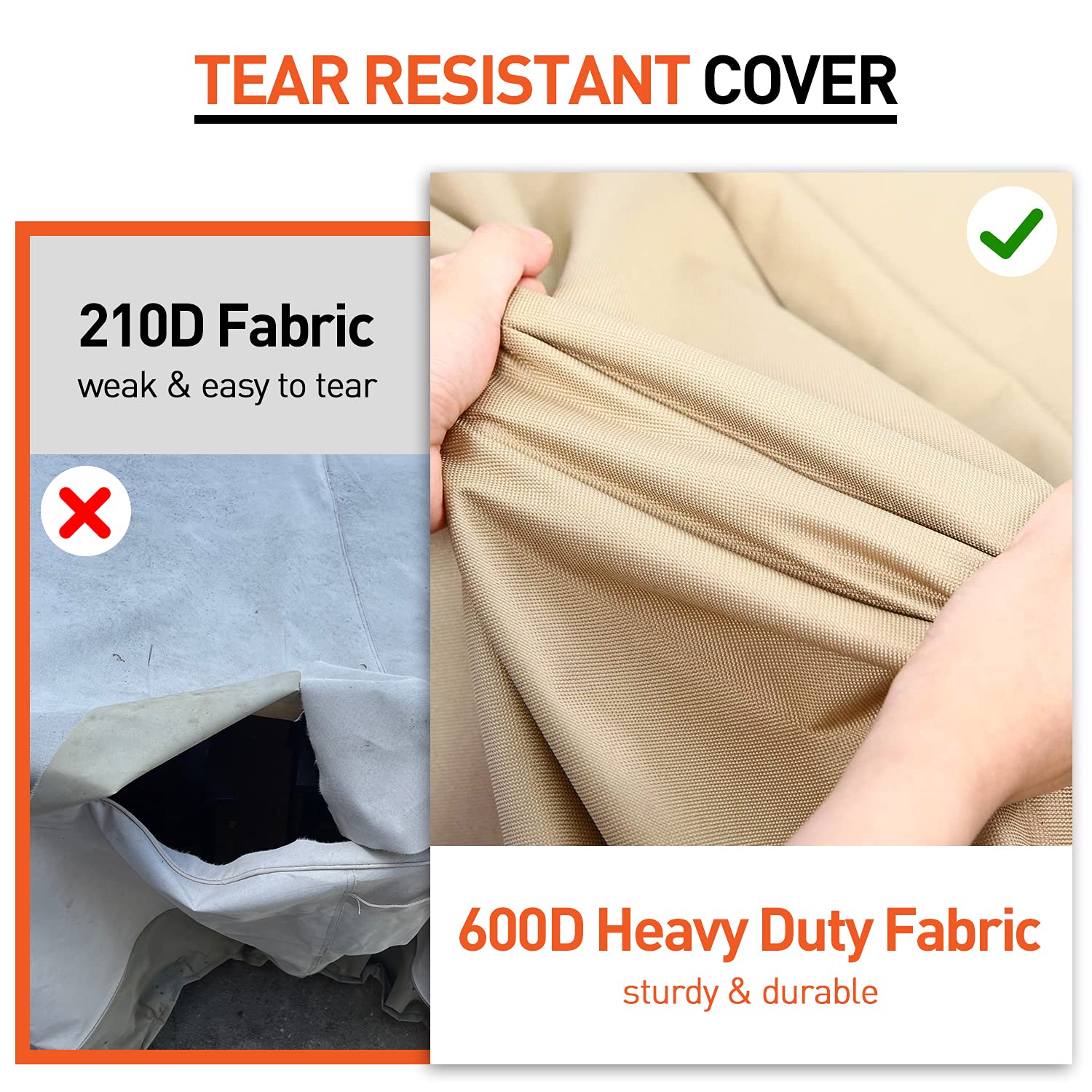 Arcedo Outdoor Chaise Lounge Cover, Waterproof Patio Chaise Lounge Chair Cover With Air Vents, All Weather Resistant Patio Furniture Covers, 80' L X 32' W X 25' H, Beige And Brown, 2 Pack