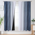 Estelar Textiler Rod Pocket Navy Blue And White Blackout Curtains For Bedroom, Full Light Blocking Window Curtains For Living Ro