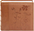 Golden State Art Photo Album, Holds 200 4x6 Pictures, 2 Per Pages, Faux Leather Vintage Inspired Cover, P52028-6 Brown