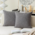 Kevin Textile Pillow Covers Decorative Throw Pillow Covers Linen Square Cushion Case 26 ' X 26 '/66Cm X 66Cm Dark Grey Farmhou