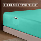 Elegant Comfort 1500 Premium Hotel Quality 18-24 Inches Deep - Extra Deep Pocket Single Fitted Sheet For High Mattress, Luxury And Softest, Smart Pocket - Wrinkle Free, King, Paradise Teal