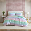 Betsey Johnson - Duvet Cover Set, Super Soft Satin Bedding With Matching Sham, Inside Corner Ties For Secure Fit (Pastel Ombre P