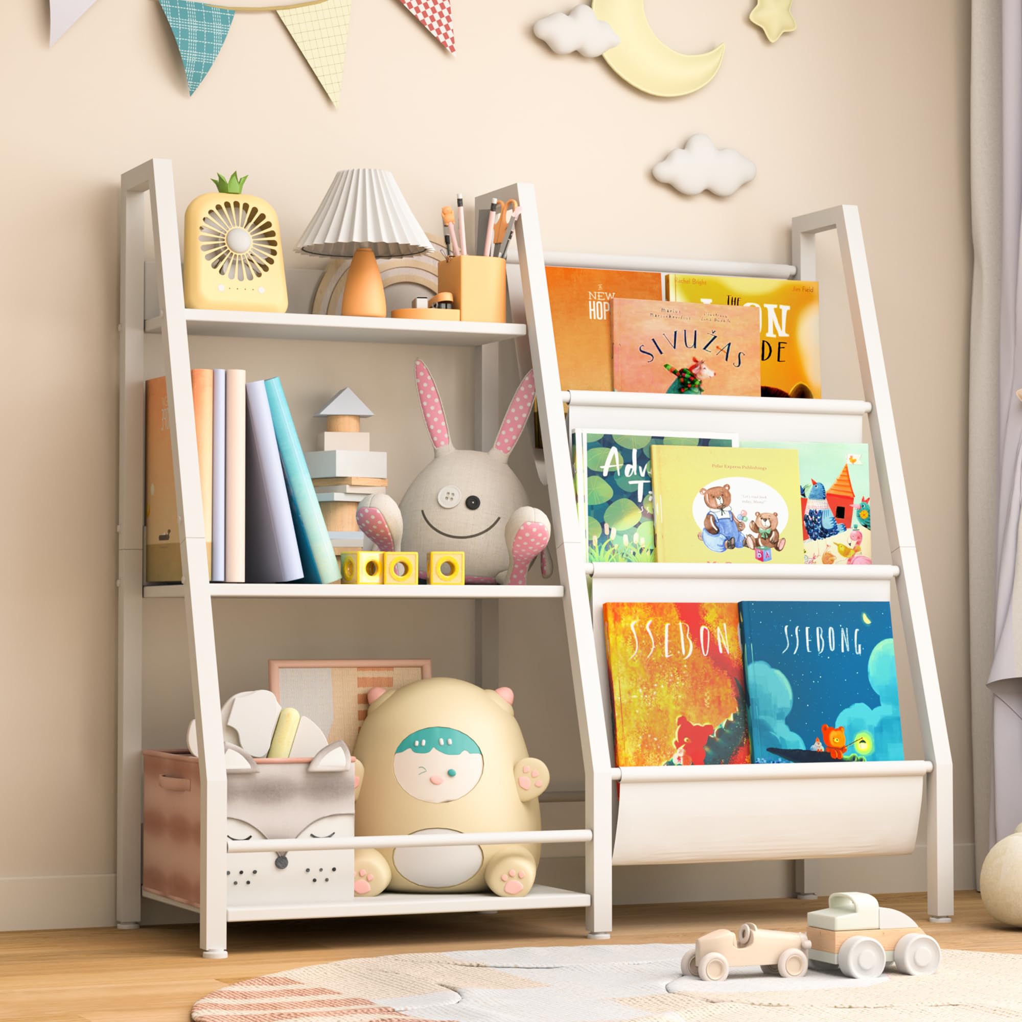 infurnic 3 Tier Kids Bookshelf Baby Toddler Bookshelf and Toy Storage Organizer for Kids, Kids Bookcase Nursery Book Shelf for K