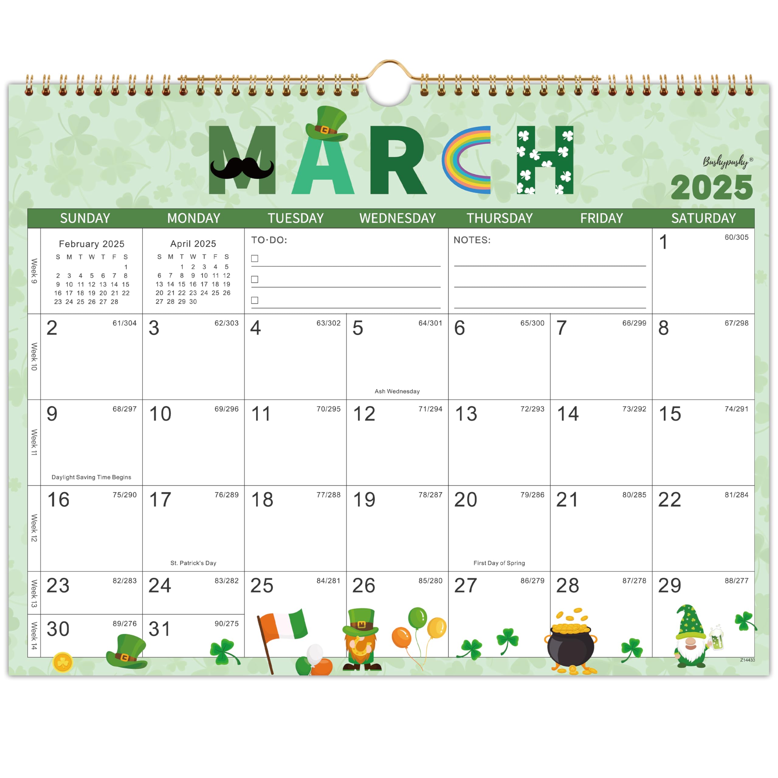 Wall Calendar 2025-2026 - 24-Month Wall Calendar, Mar. 2025 - Feb. 2027, 2025-2026 Wall Calendar, 14.8' X 11.4', Thick Paper -