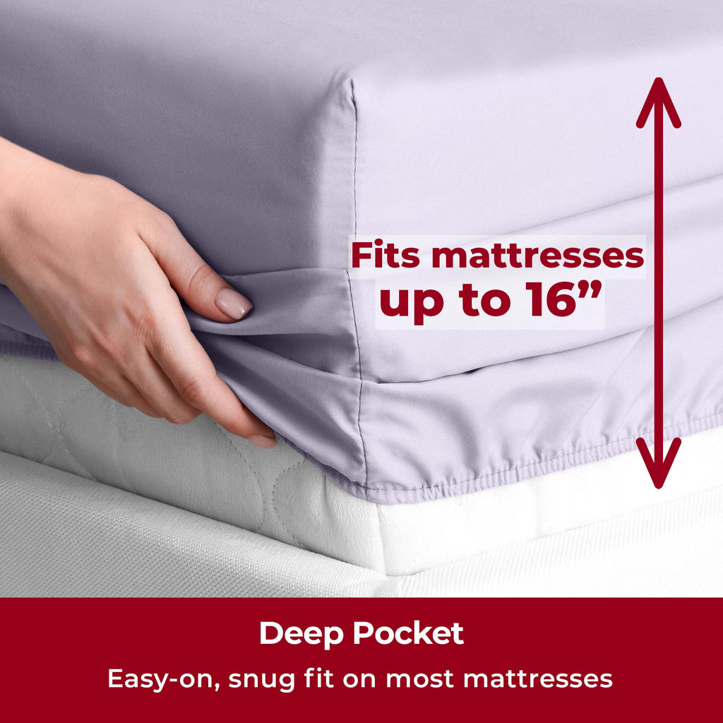 Mellanni Full Sheets Set - 4 Pc Iconic Collection Bedding Sheets & Pillowcases - Hotel Luxury, Extra Soft, Cooling Bed Sheets -