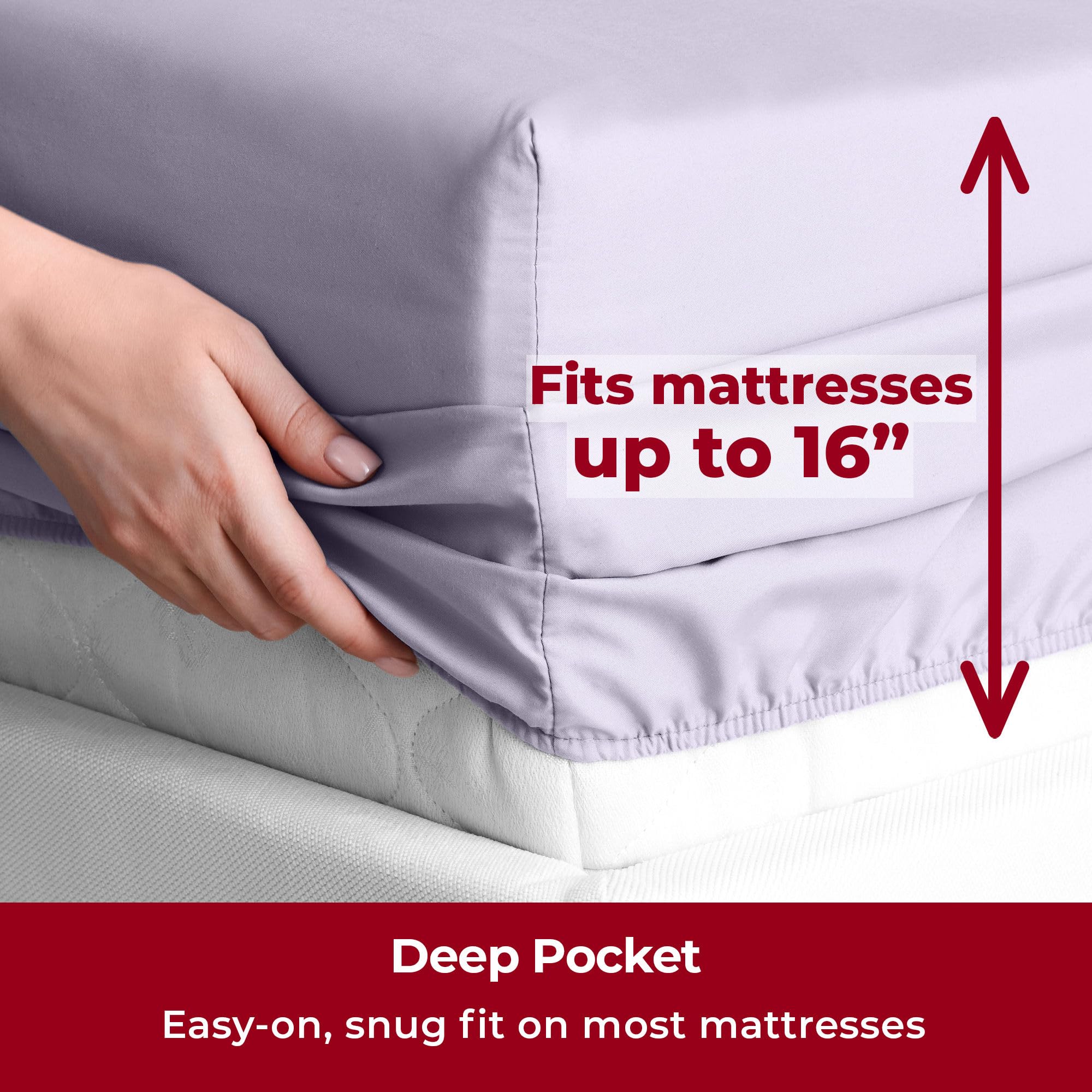 Mellanni Full Sheets Set - 4 Pc Iconic Collection Bedding Sheets & Pillowcases - Hotel Luxury, Extra Soft, Cooling Bed Sheets -