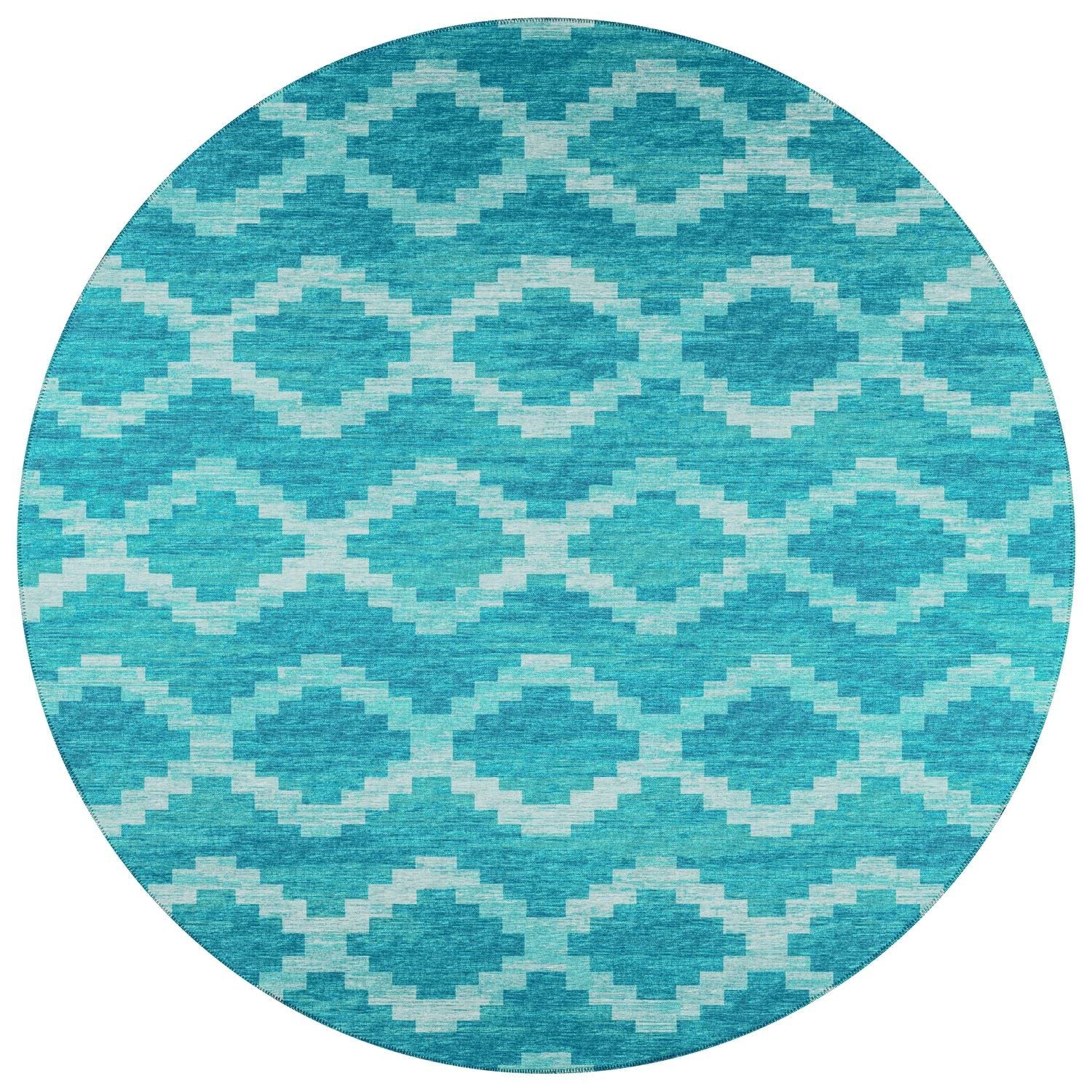 Sedona Sn9 Blue Bohemian Rug Round 6' X 6'