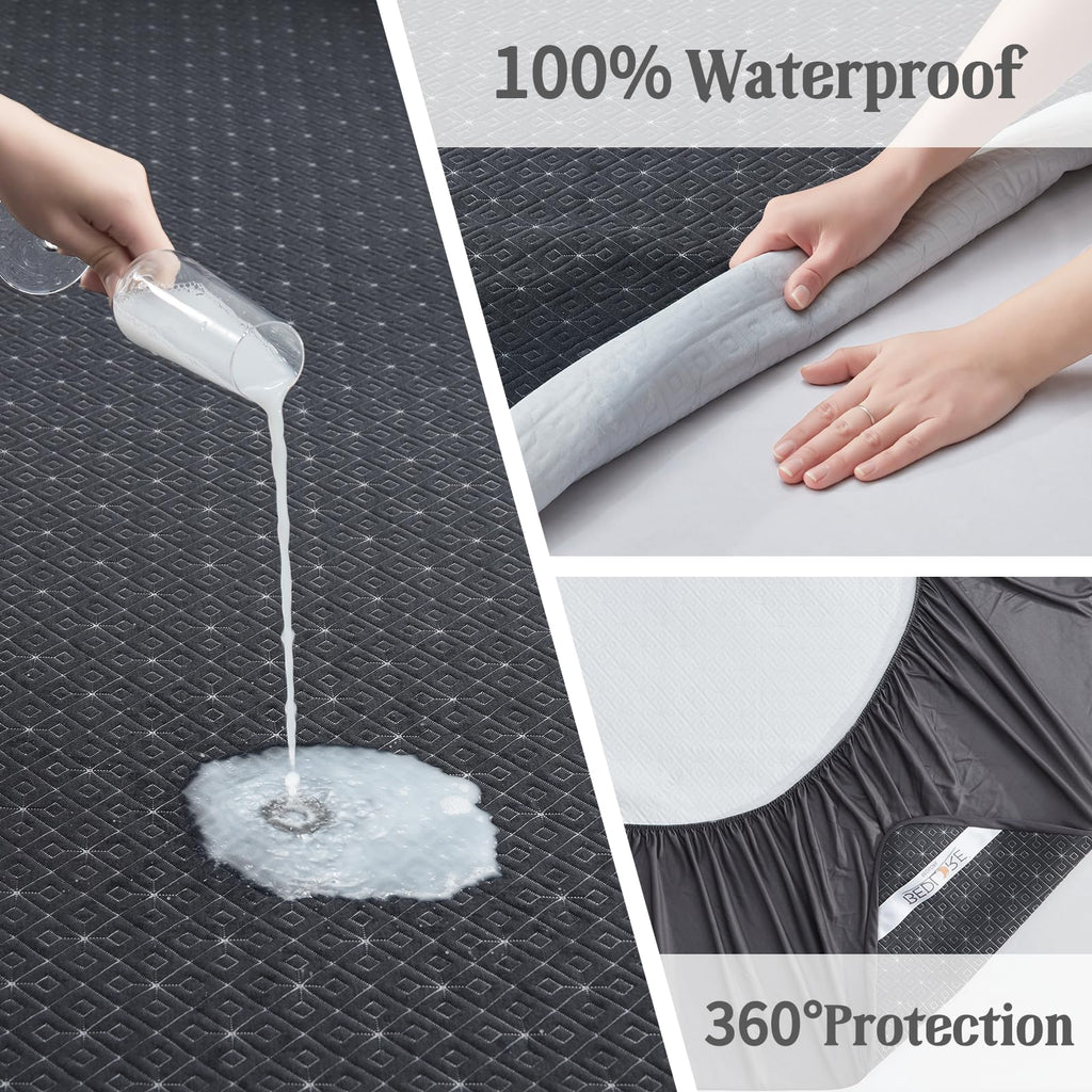 Bedlore California King Mattress Protector, Waterproof Noiseless Mattress Cover With Deep Pocket For 6-18 Inches Mattress, Soft