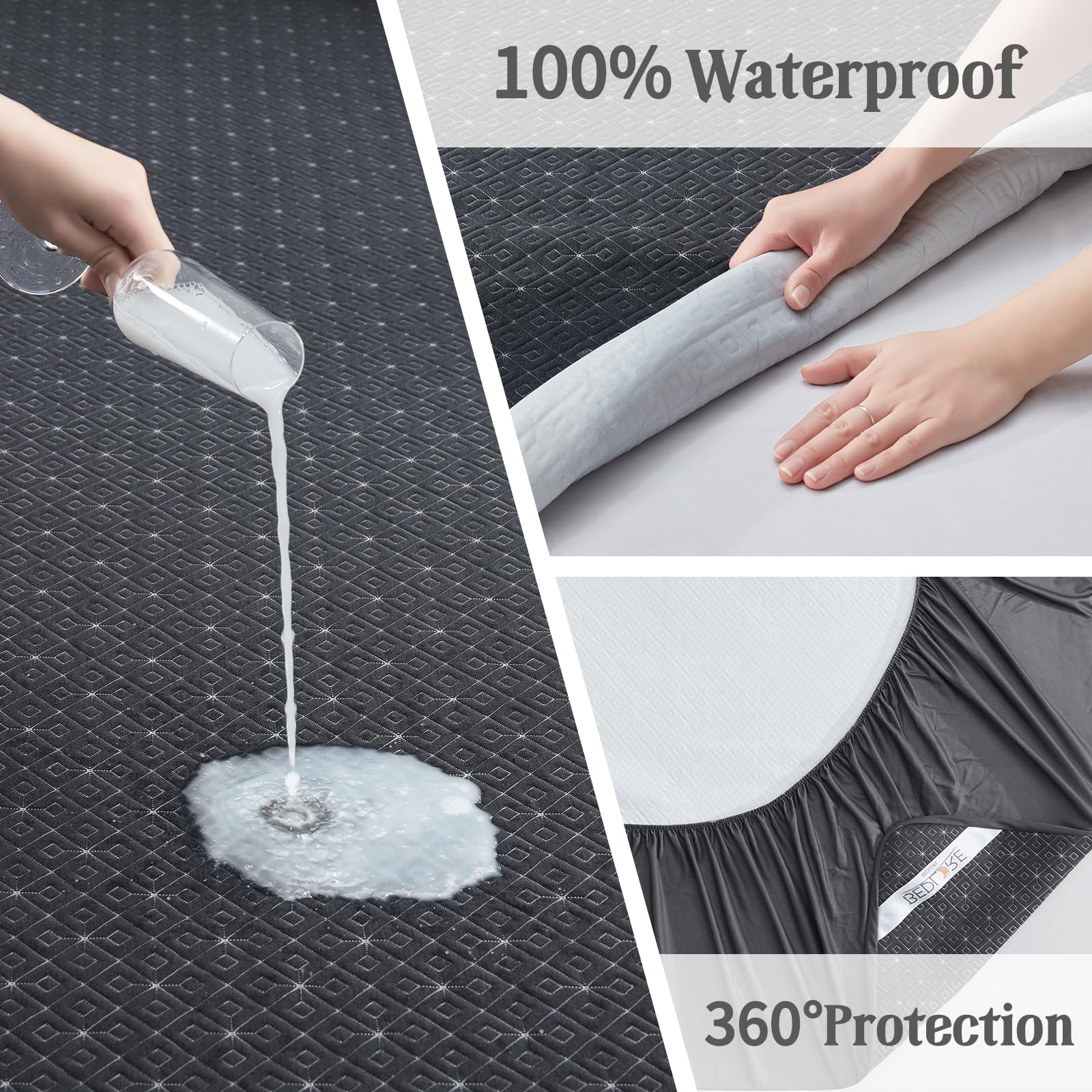 Bedlore California King Mattress Protector, Waterproof Noiseless Mattress Cover With Deep Pocket For 6-18 Inches Mattress, Soft