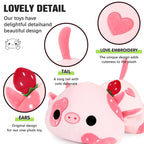 Onsoyours Strawberry Cow Plush Toy 9 Inch Polyester Pink