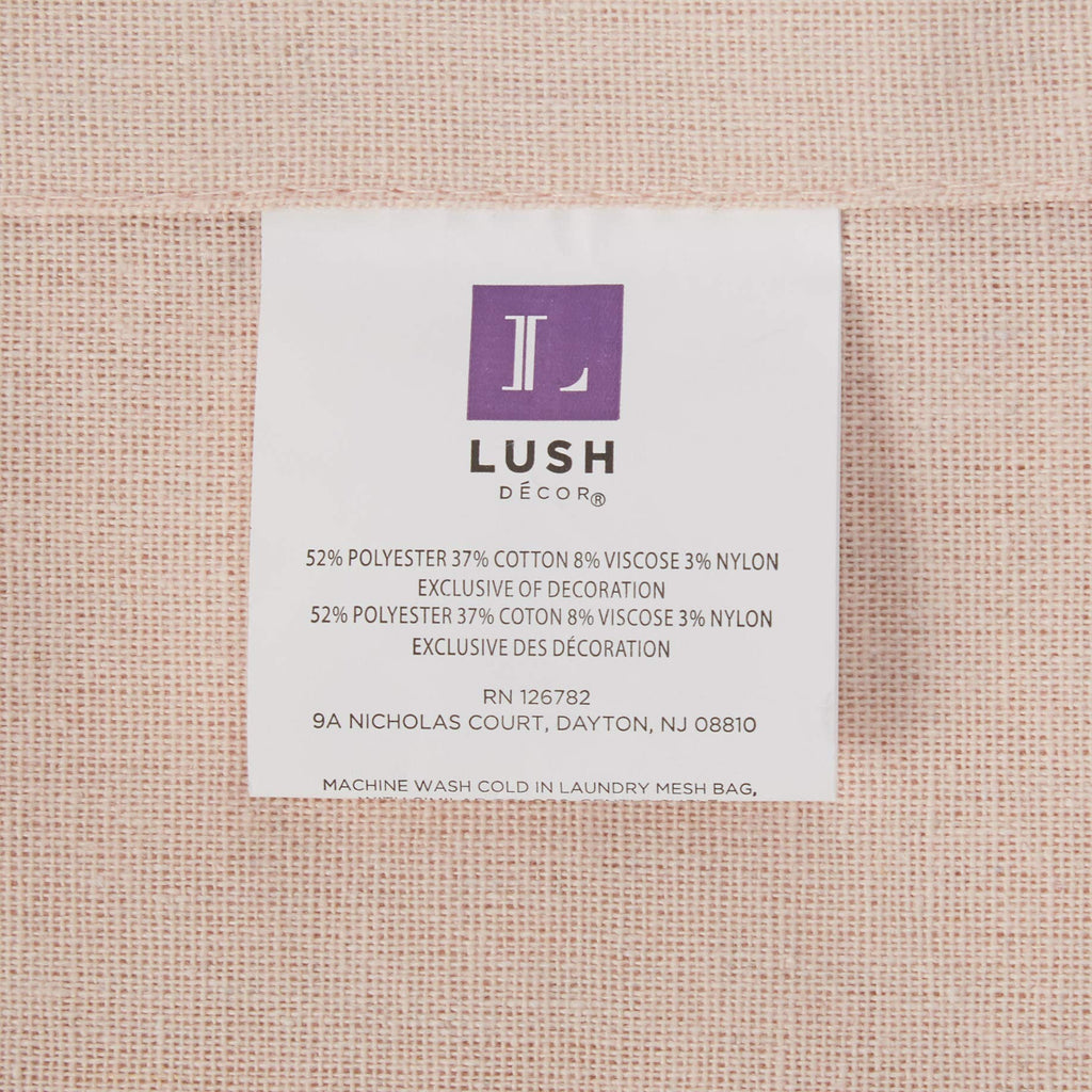 Lush Decor Linen Button Shower Curtain, 72'' X 72'', Blush & White