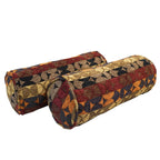 Blazing Needles Corded Jacquard Chenille Bolster Pillow, 20" x 8", Brown Floral 2 Count