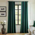 Lazzzy Emerald Green Velvet Curtains 96 Inches Long Room Darkening Drapes For Bedroom Living Window Treatments Rod Pocket 2 Panels W42 X L96