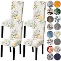Hzdhclh Chair Covers For Dining Room Set Of 4,Stretch Spandex Parsons Chair Slipcover 4 Pack,Washable Anti-Dust Chair Seat Cover