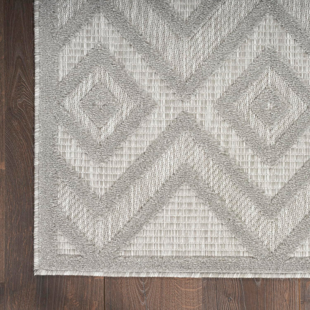 Nourison Versatile Indoor/Outdoor Silver Grey 7' X 10' Area Rug, Easy Cleaning, Non Shedding, Bed Room, Living Room, Dining Room, Deck, Backyard, Patio, High Traffic Area (7X10)