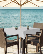 Queenker Light Gray Outdoor Tablecloth With Umbrella Hole And Zipper, Solid Color Table Cover For Square Tables Waterproof Table