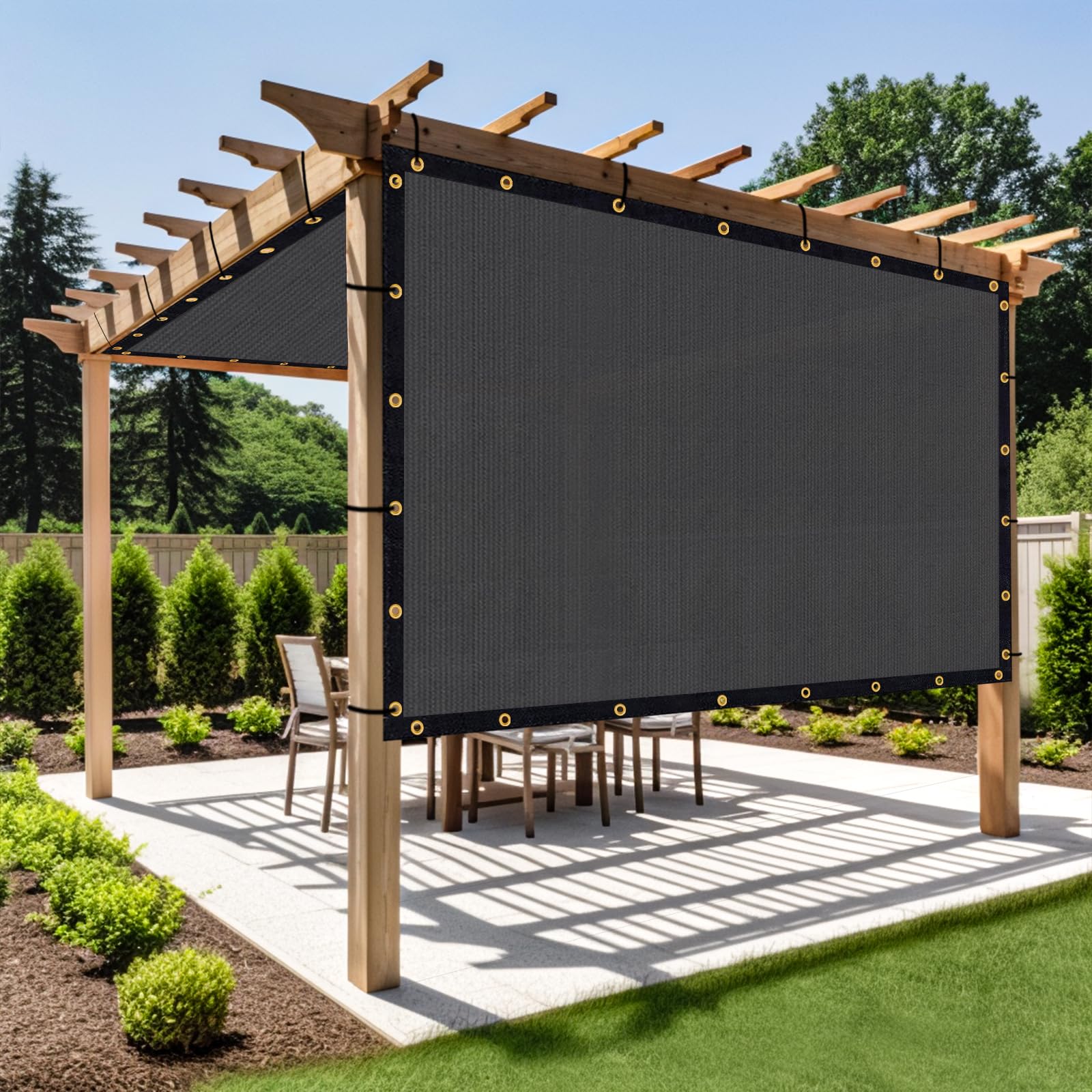 Shade&Beyond Customized Size 23' X 23' Shade Cloth With Grommets, 90% Uv Protection Uv Protection Mesh Tarp Sun Screens For Pati