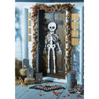 Mud Pie Halloween Skeleton Door Hanger, White, 59' X 19'