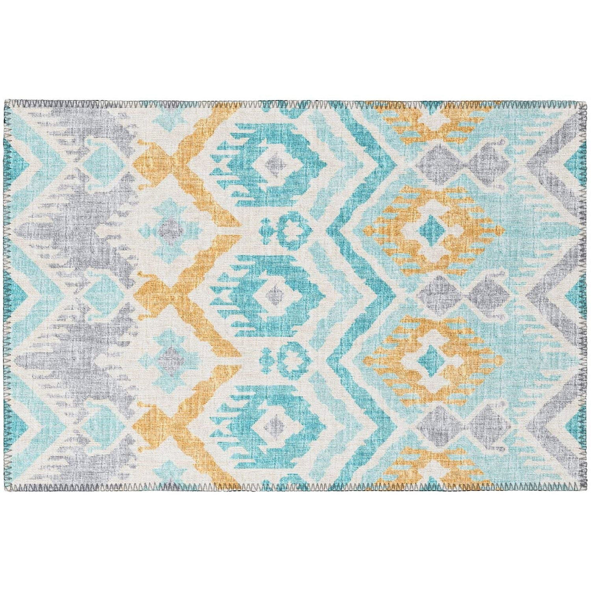 Sedona Sn2 Blue Bohemian Rug Rectangle 3' X 5'