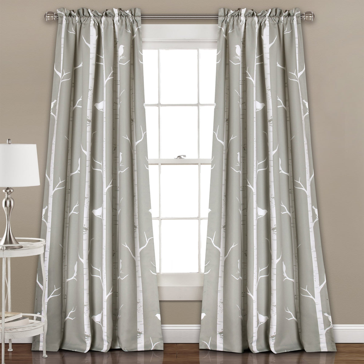 Lush Decor 16T000563 Room Darkening Window Panel Curtain Set, 84 x 52 + 2 Header, Gray