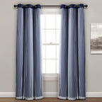 Lush Decor Sheer Grommet Curtains With Insulated Blackout Lining, Window Curtain Panels, Pair, 38''W X 84''L, Navy - Curtain Wit