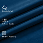 Lazzzy Navy Blue Velvet Curtains Room Darkening Thermal Insulated Curtains 72 Inch Long Window Drapes For Bedroom Living Room Super Soft Luxury Window Treatment 2 Panels Rod Pocket
