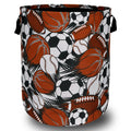 Funny Football Basketball Laundry Basket Foldable With Handles Tote Bag Oxford Cloth Colorful Laundry Hamper Clothes Storage Buc